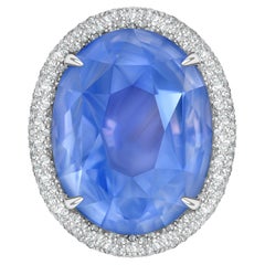 Cocktailring mit 47,22 Karat natürlichen Saphiren und Diamanten aus 18 Karat Weißgold von D&A