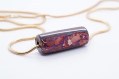 47.25 Carat Natural Deep Dark Red Boulder Opal Pendant from Australia