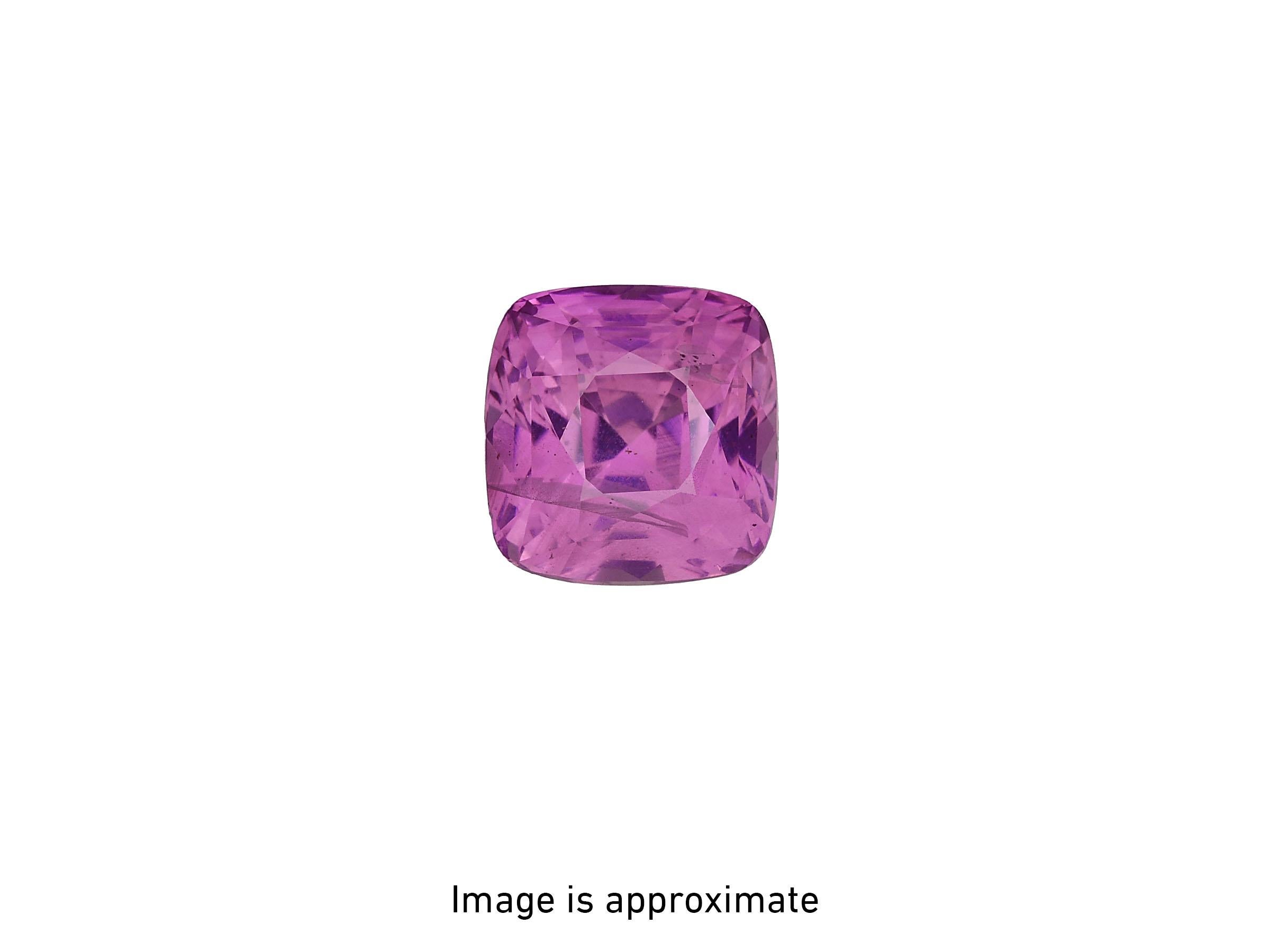 Modern 4.72ct untreated cushion-cut Pink Sapphire ring. GIA certified. For Sale