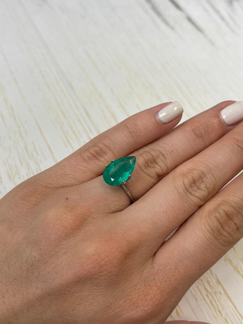 4,73 Carati 16x10 Smeraldo colombiano verde intenso - Gemma di maggio con taglio a pera in vendita 3
