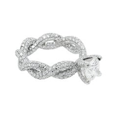 4.73 Carat Round Brilliant Diamond Ring Brilliant White 18K Gold Modern Nobility