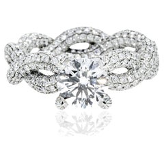 4.73 Carat Round Brilliant Diamond Ring Brilliant White 18K Gold Modern Nobility