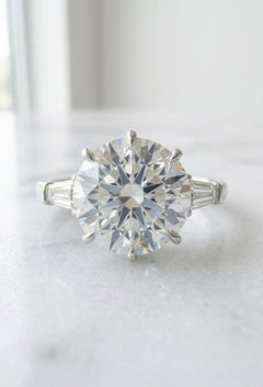 4.73 Carat Round Brilliant Diamond Ring GIA Flawless E Color