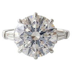 4.73 Carat Round Brilliant Diamond Ring GIA Flawless E Color
