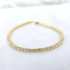 4.73 Carat Round Diamond Tennis Bracelet in 18K Yellow Gold