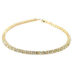 Bracelet tennis en or jaune 18 carats avec diamants ronds de 4,73 carats