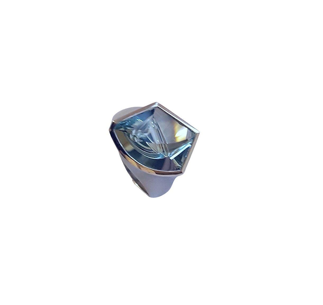 Mixed Cut 4.74 Carat Aquamarine Platinum Ring by Atelier Munsteiner
