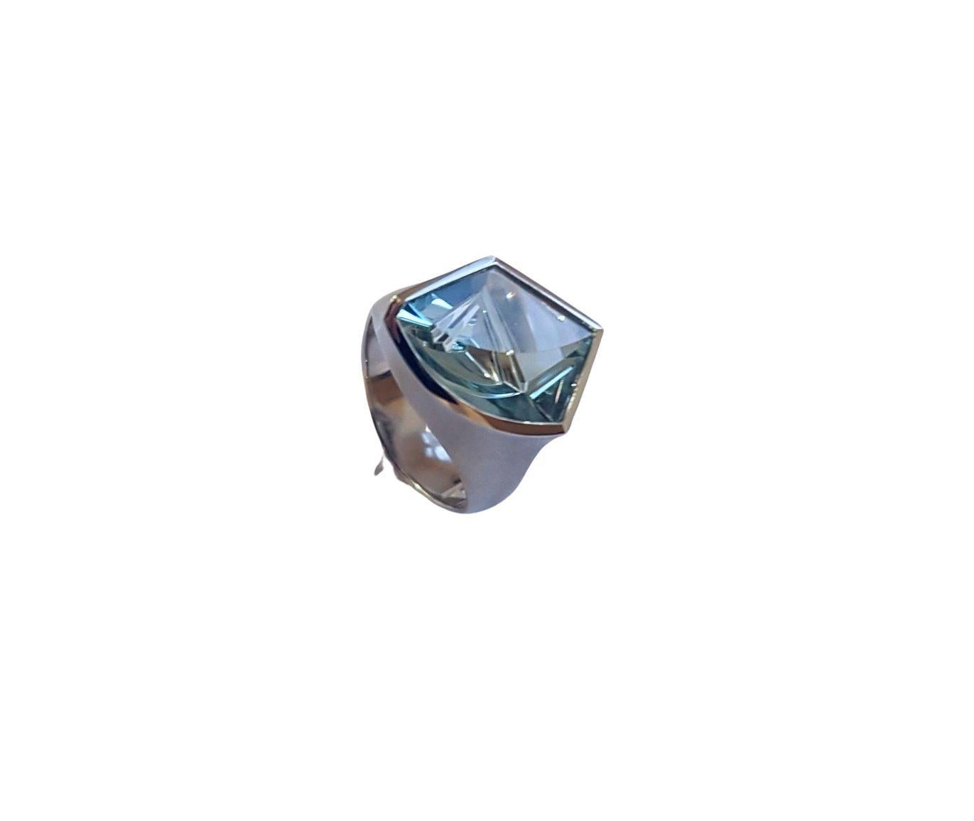 4.74 Carat Aquamarine Platinum Ring by Atelier Munsteiner 2