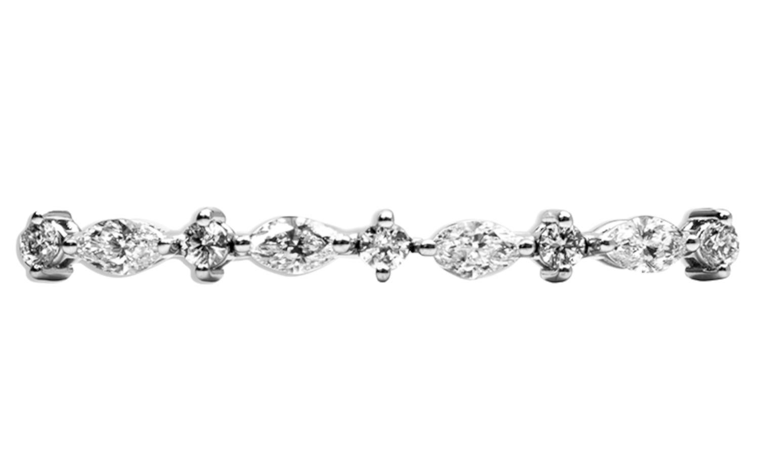 Introducing the Caravella Tennis Bracelet, a captivating expression of Italian craftsmanship and timeless elegance. This exquisite piece is meticulously crafted in 18k white gold, showcasing a total carat weight of 4.74 carats.

The 18k white gold