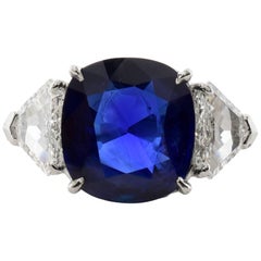 4.74 Carat Sapphire Diamond Platinum Ring