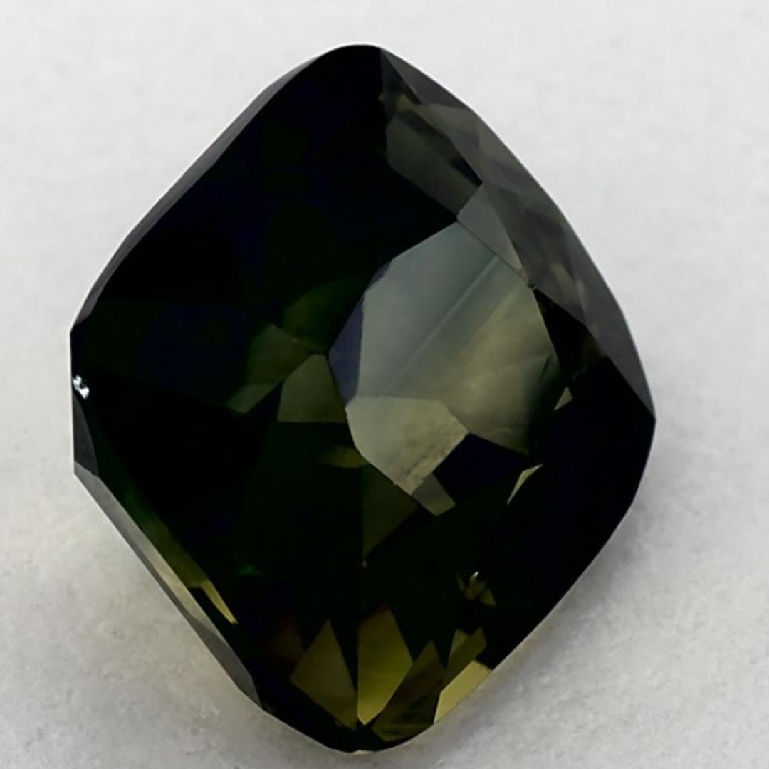 4.74 Ct Green Sapphire Cushion Loose Gemstone (pierre précieuse en vrac) en vente 2