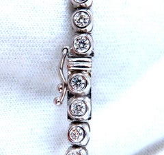 4.74ct Natural Round Diamonds Bezel Flush Riviera Tennis Necklace Eternity 14Kt*