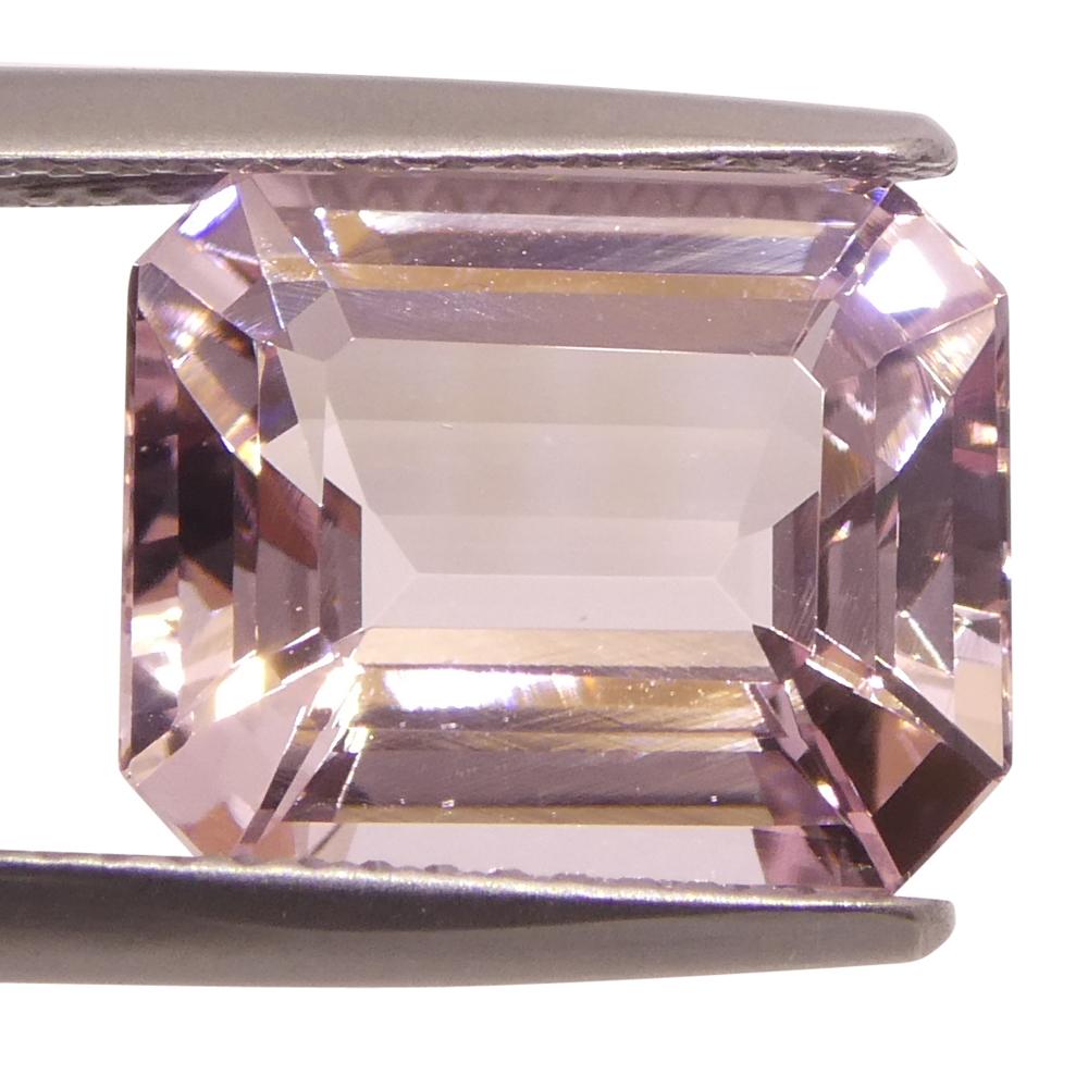 4.74ct Octagonal/Emerald Cut Orangy Pink Morganite For Sale 6