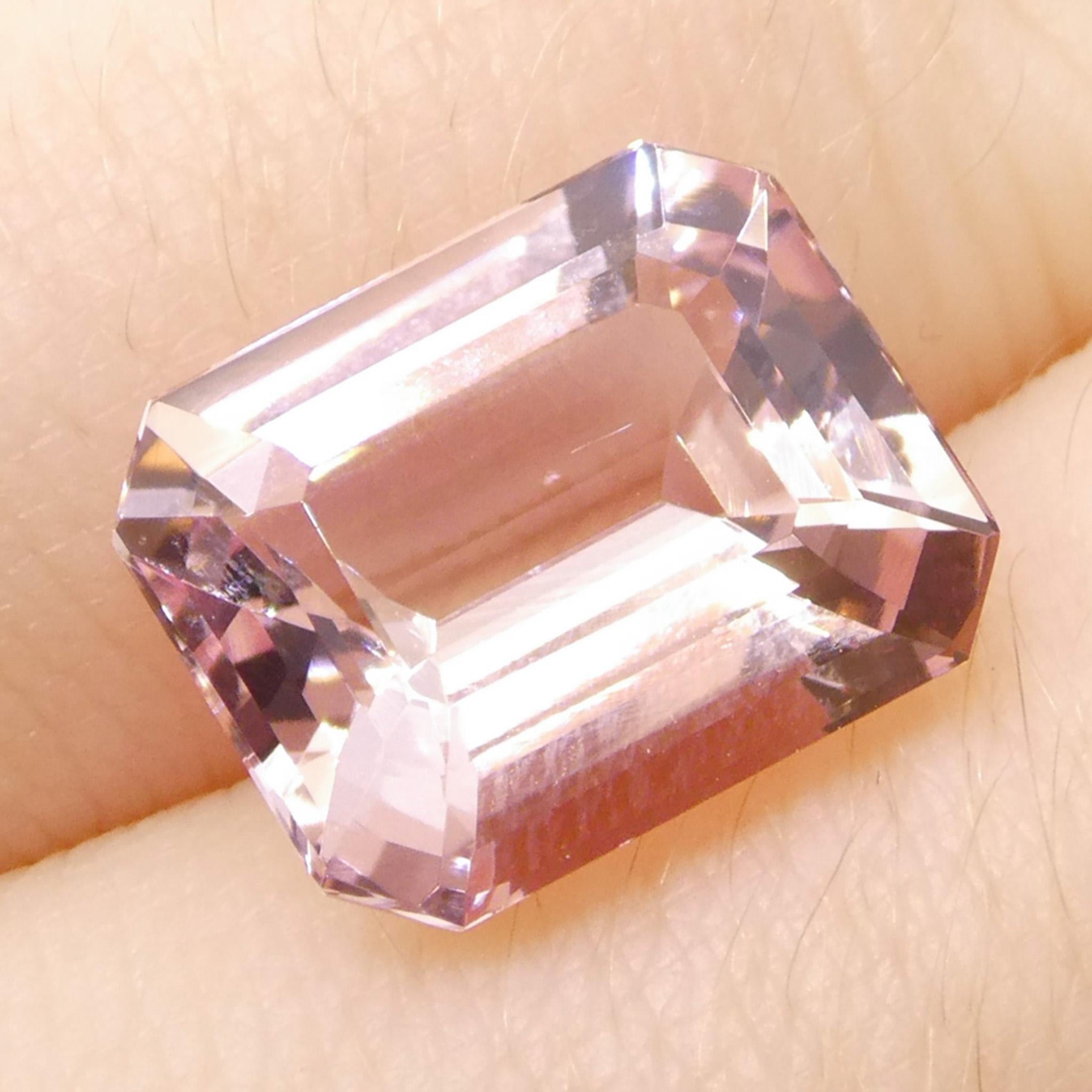 4.74ct Octagonal/Emerald Cut Orangy Pink Morganite For Sale 7