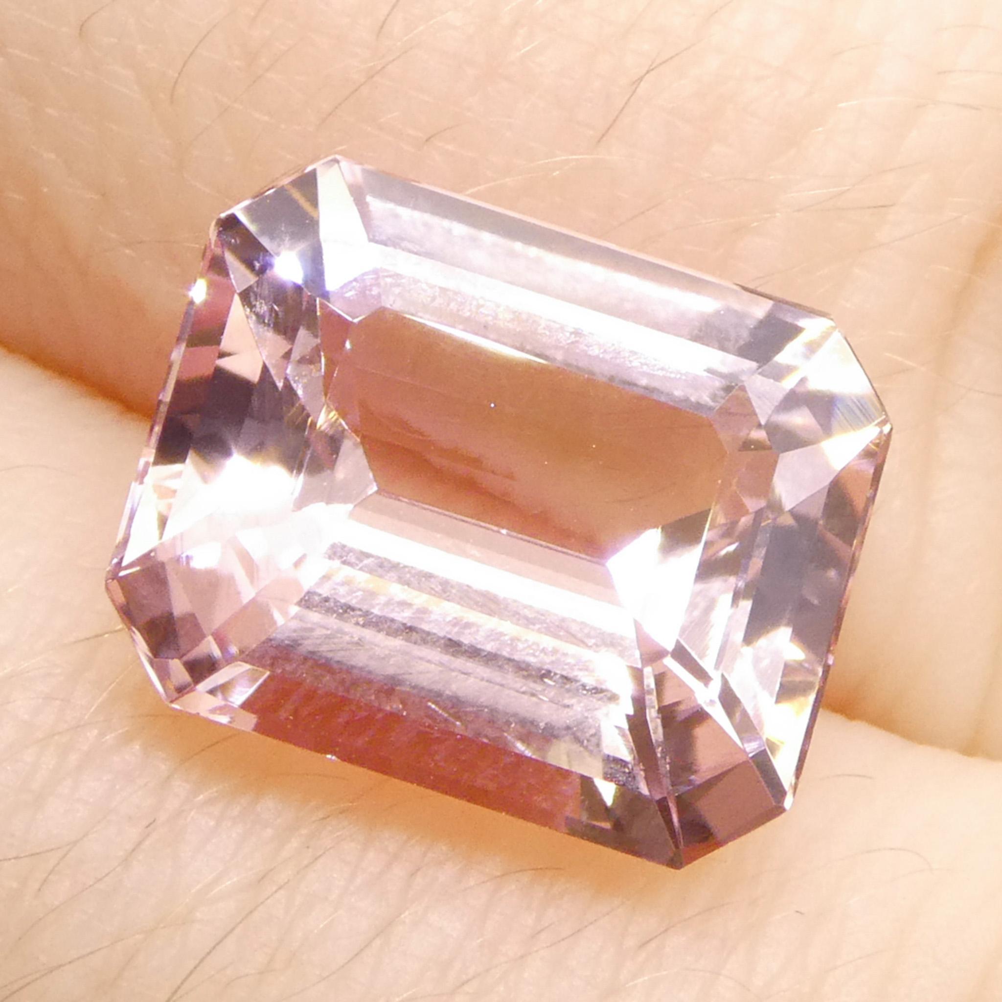 4.74ct Octagonal/Emerald Cut Orangy Pink Morganite For Sale 8