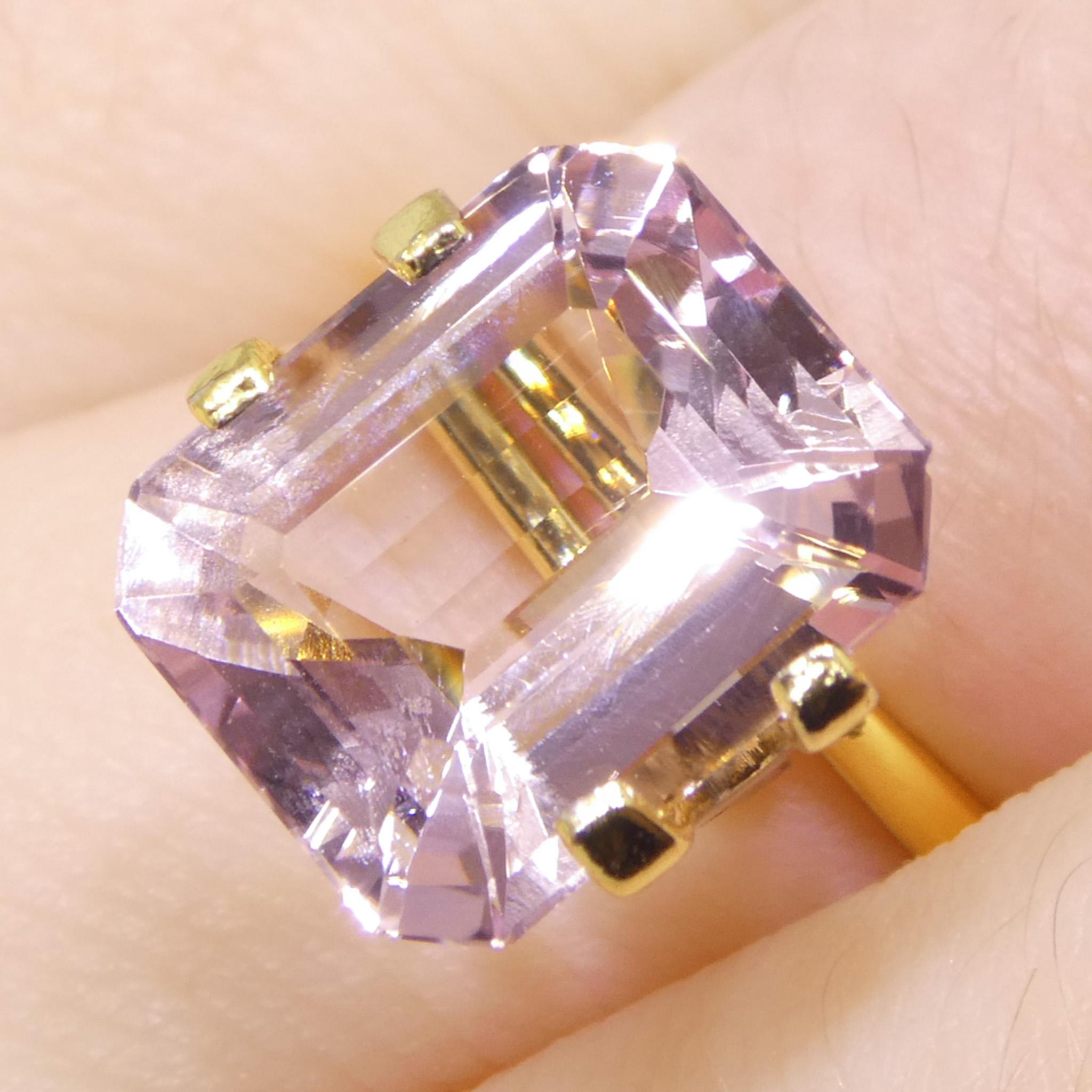 4.74ct Octagonal/Emerald Cut Orangy Pink Morganite For Sale 9