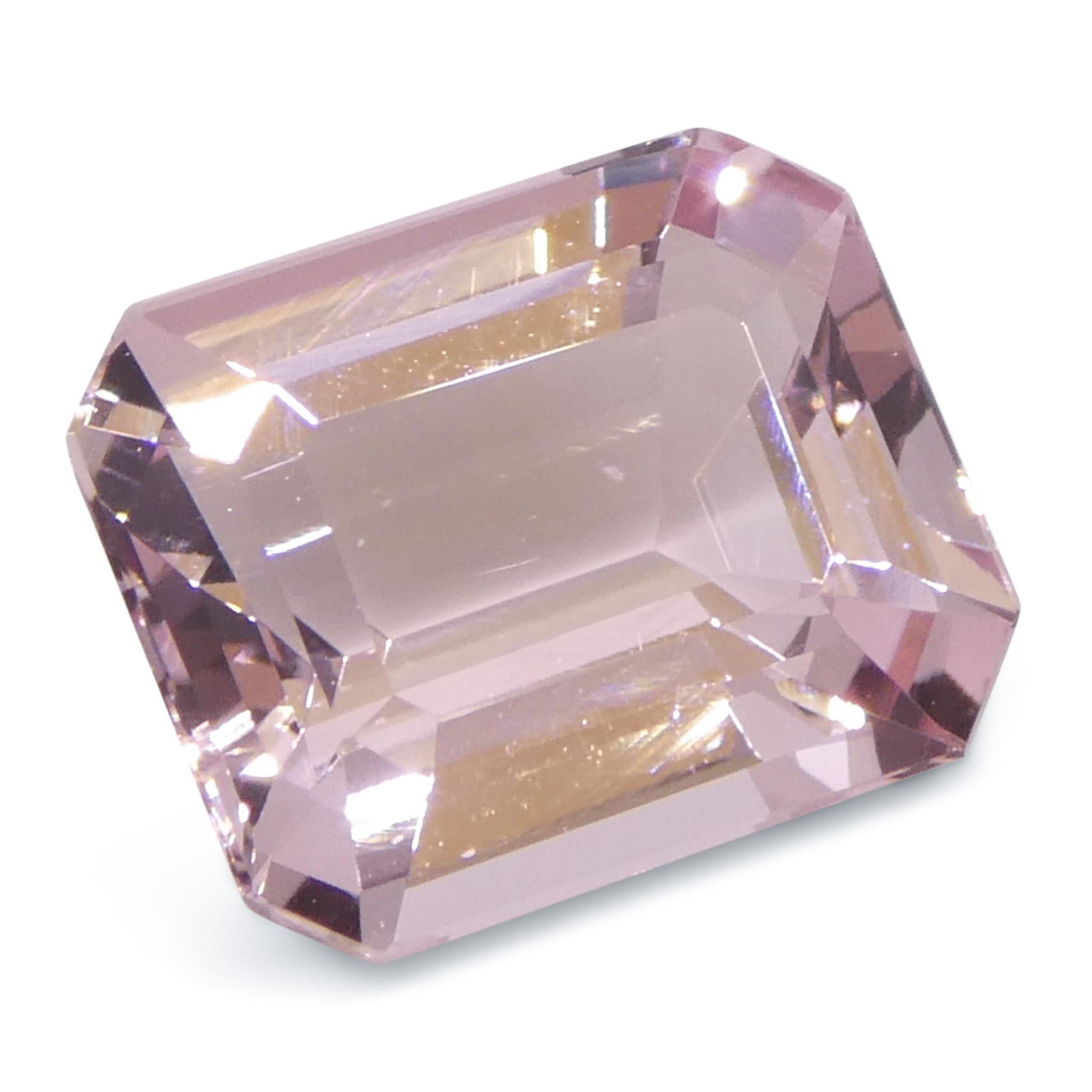 4.74ct Octagonal/Emerald Cut Orangy Pink Morganite For Sale 1