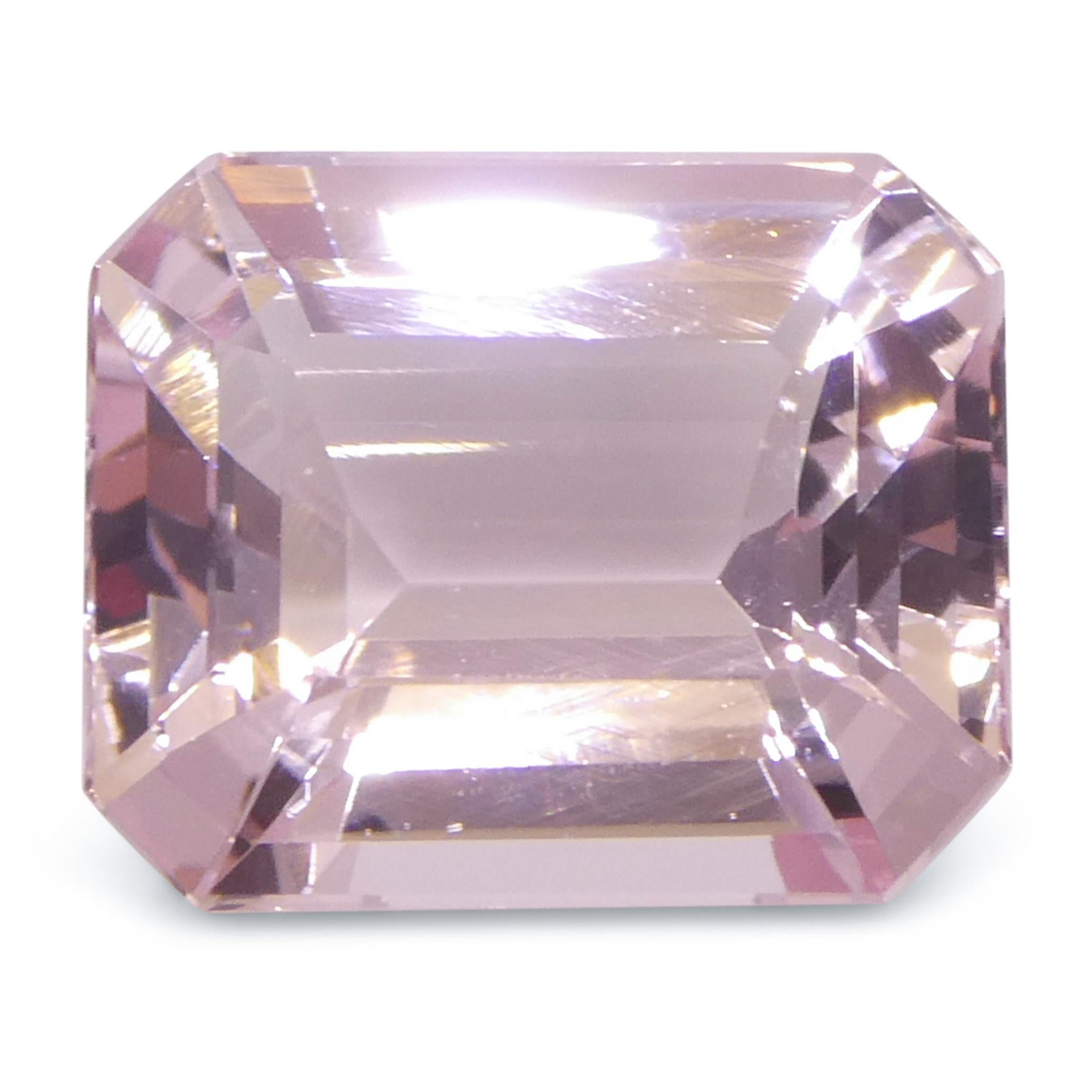 4.74ct Octagonal/Emerald Cut Orangy Pink Morganite For Sale 3