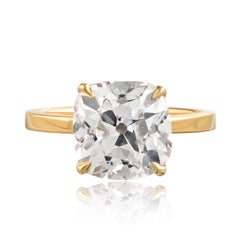 4.74ct Old Mine Brilliant Cut K-color SI2-clarity Diamond Engagement Ring