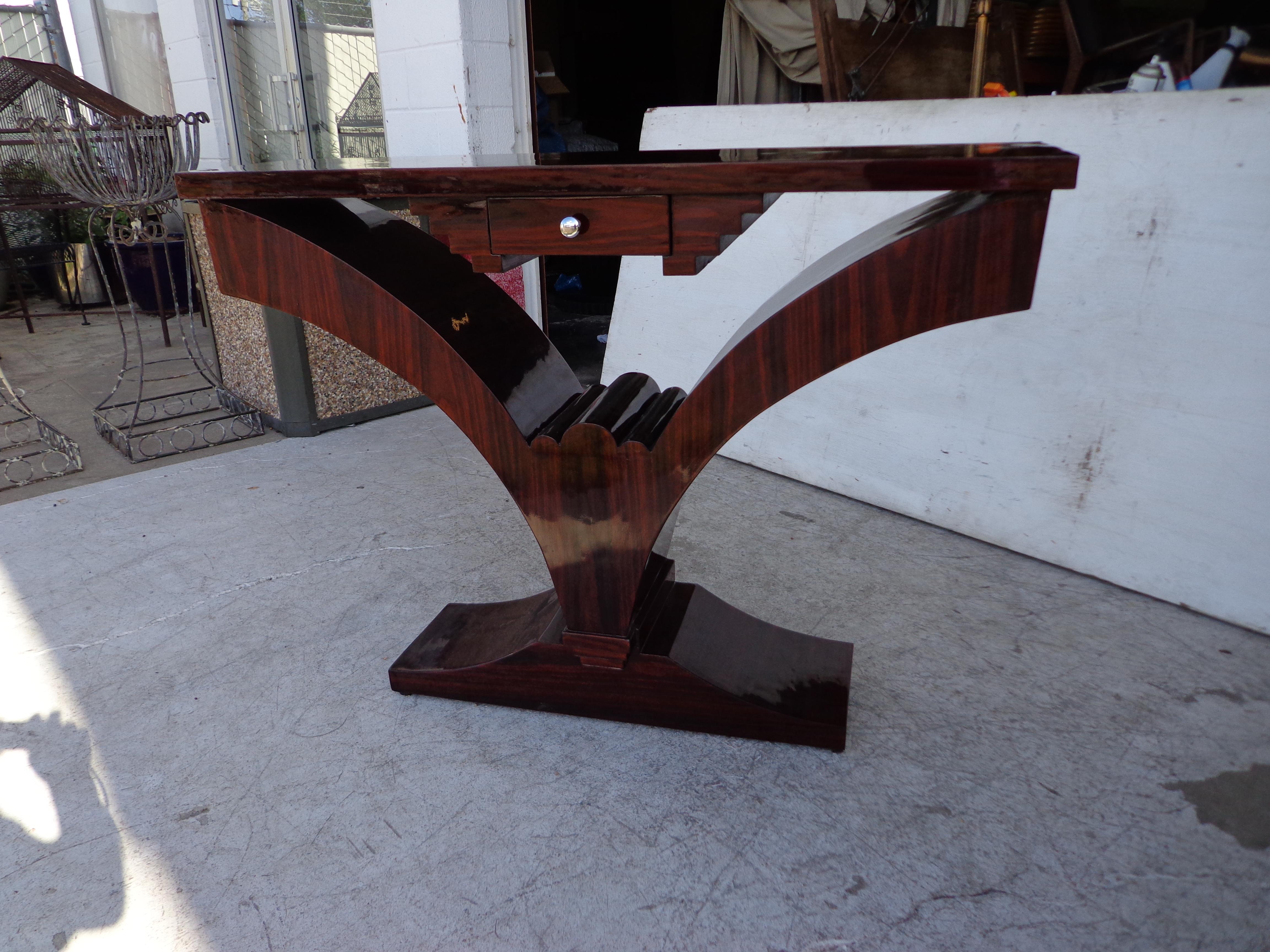 1930s Art Deco Style Rosewood Console In Good Condition In Pasadena, TX