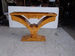 47,5 Console con piedistallo in radica in stile Art Deco