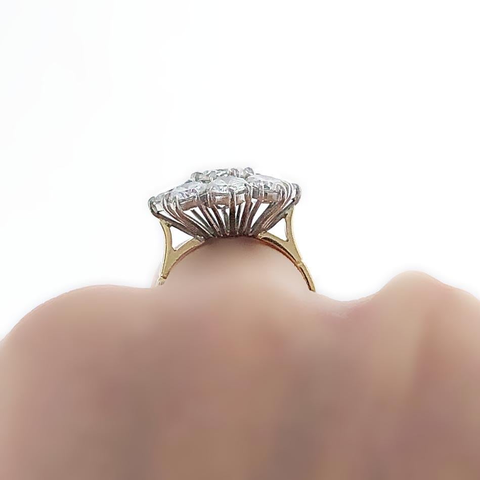 4.75 Carat Art Deco Style Flower Diamond Cocktail Ring In Excellent Condition In Beverly Hills, CA