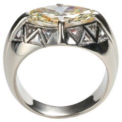 4.75 Carat Diamond Ring Mid-Century Certified