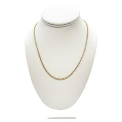 4.17 Carat Diamond Tennis Necklace with Round Diamonds in Yellow Gold Chain