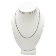 Collier tennis en or blanc avec diamants de 4,75 carats et chaîne en diamants ronds