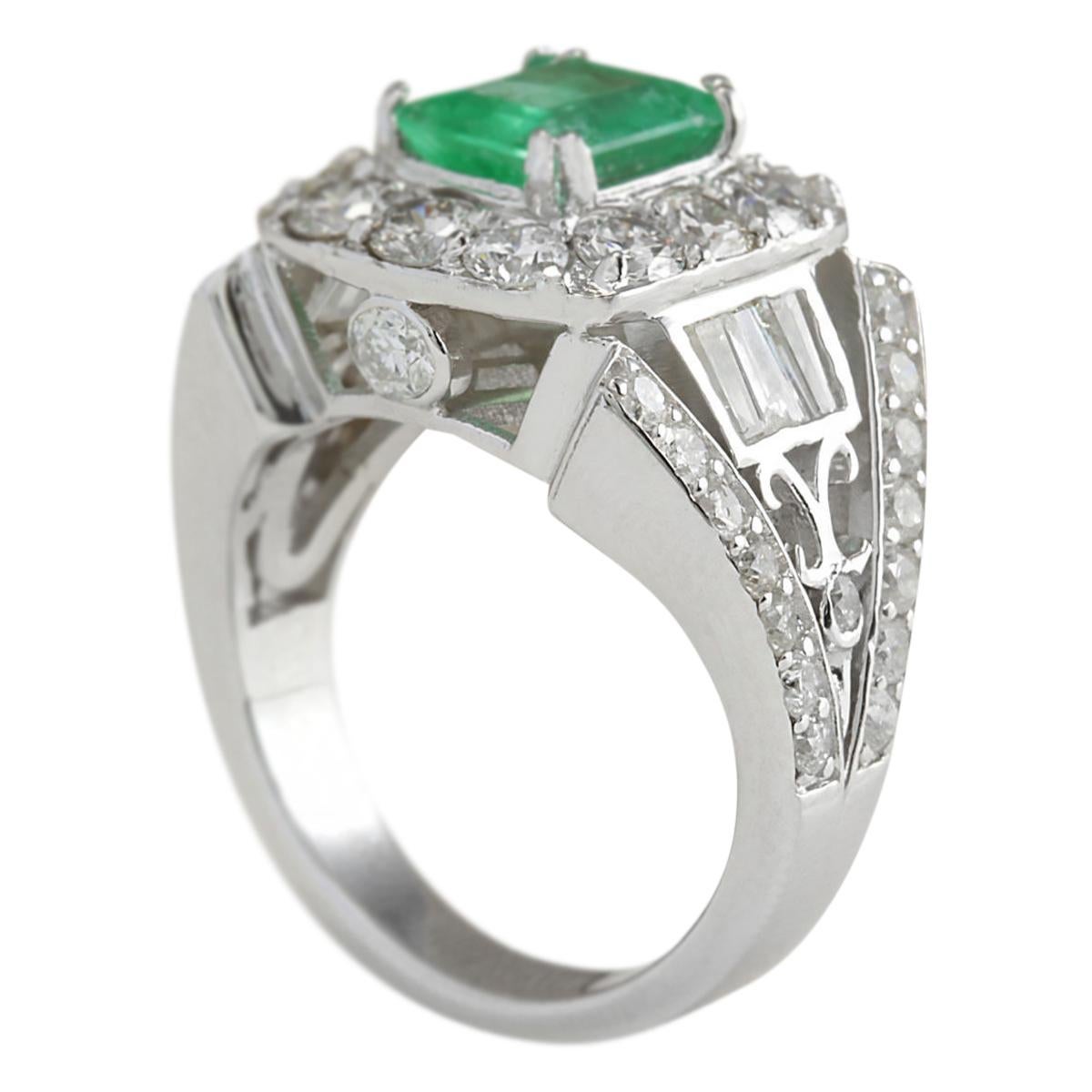 4.75 Carat Emerald 18 Karat White Gold Diamond Ring In New Condition For Sale In Los Angeles, CA