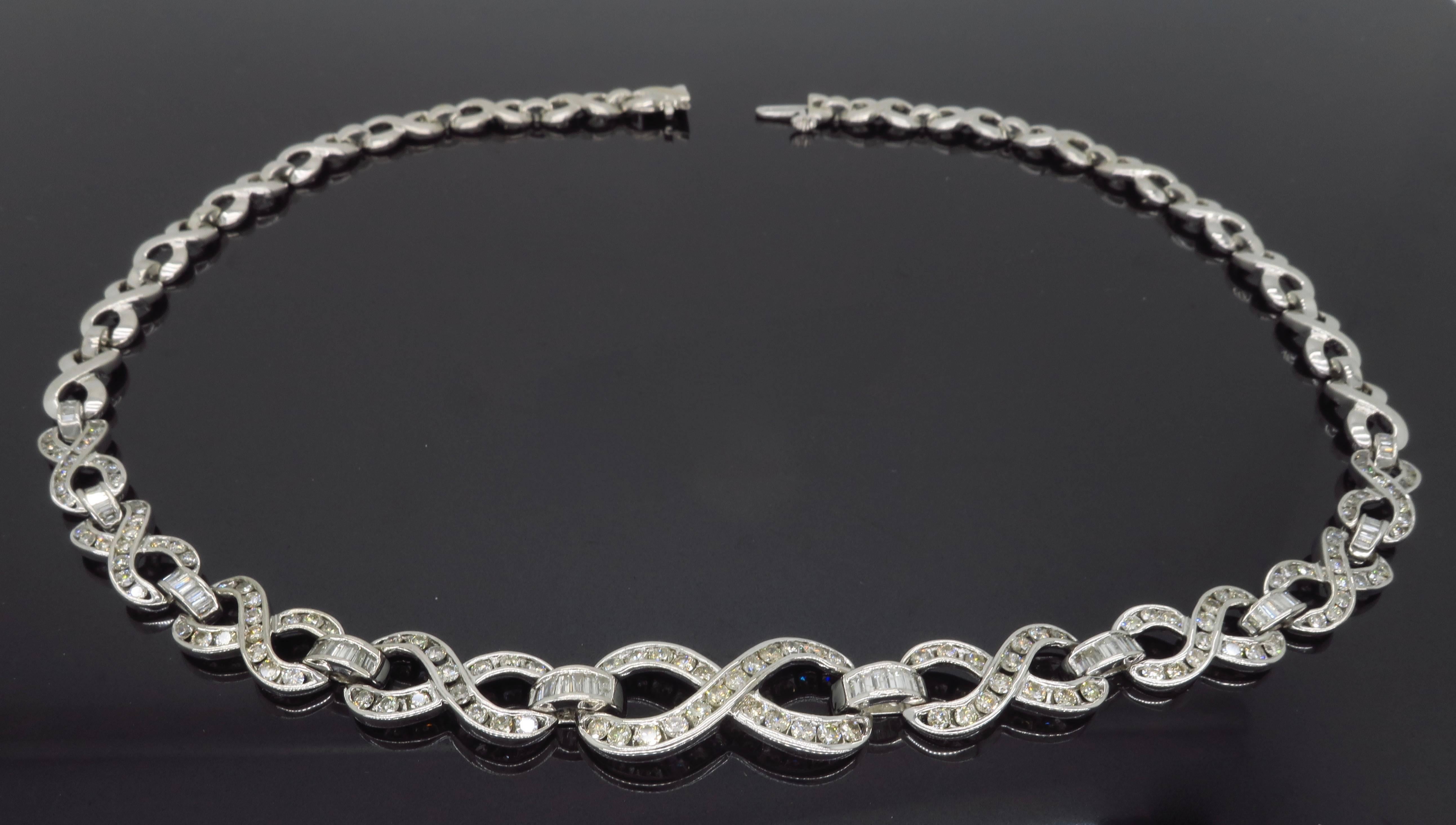 4.75 Carat Infinity Style Diamond Necklace 2