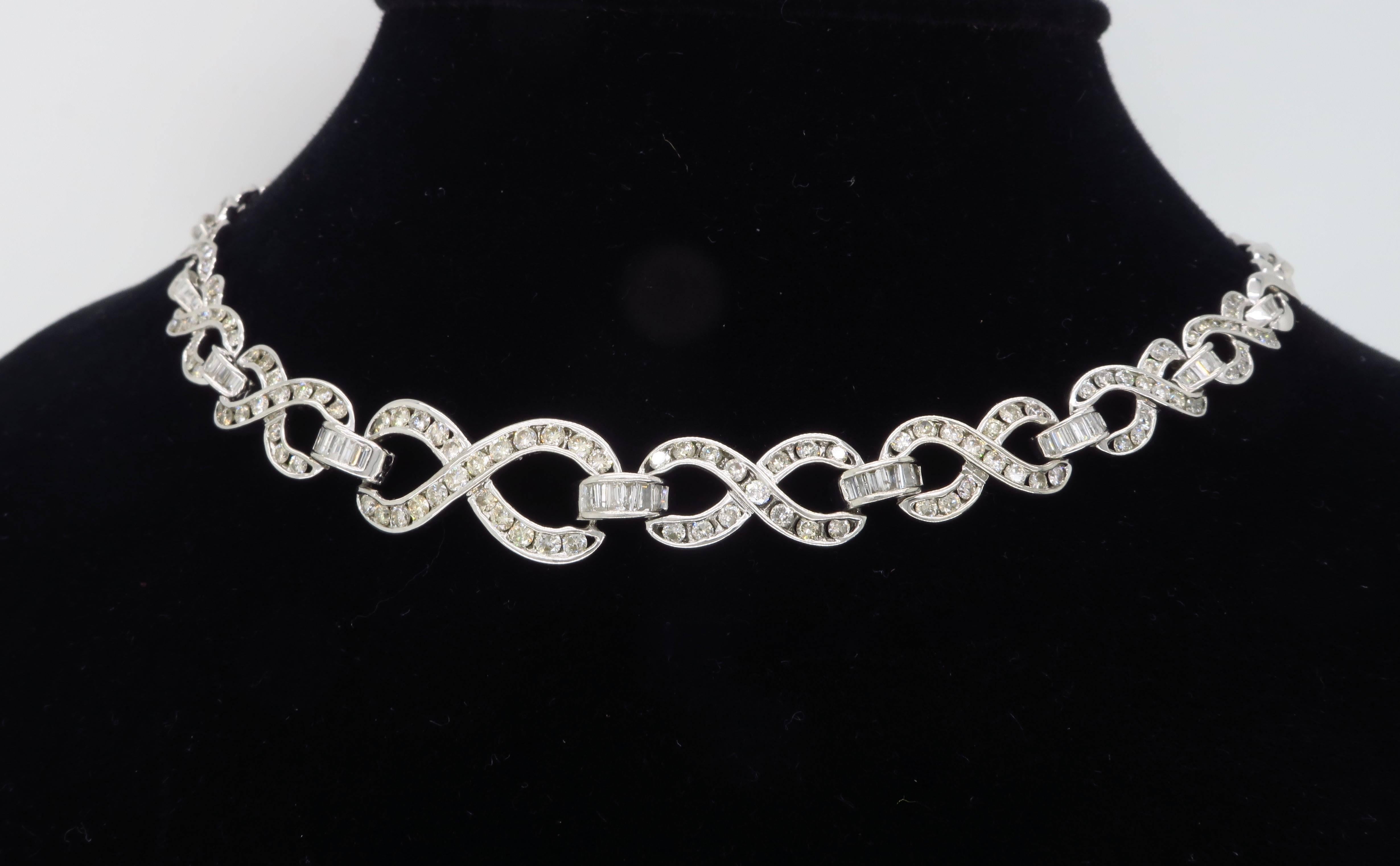 4.75 Carat Infinity Style Diamond Necklace 3