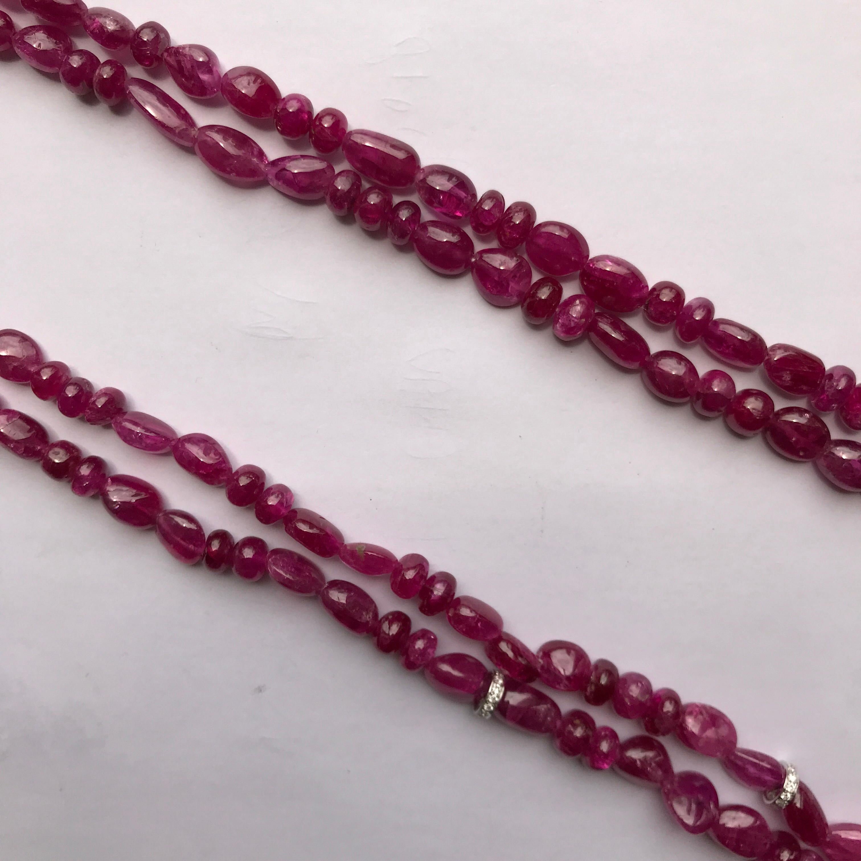 multi strand ruby necklace