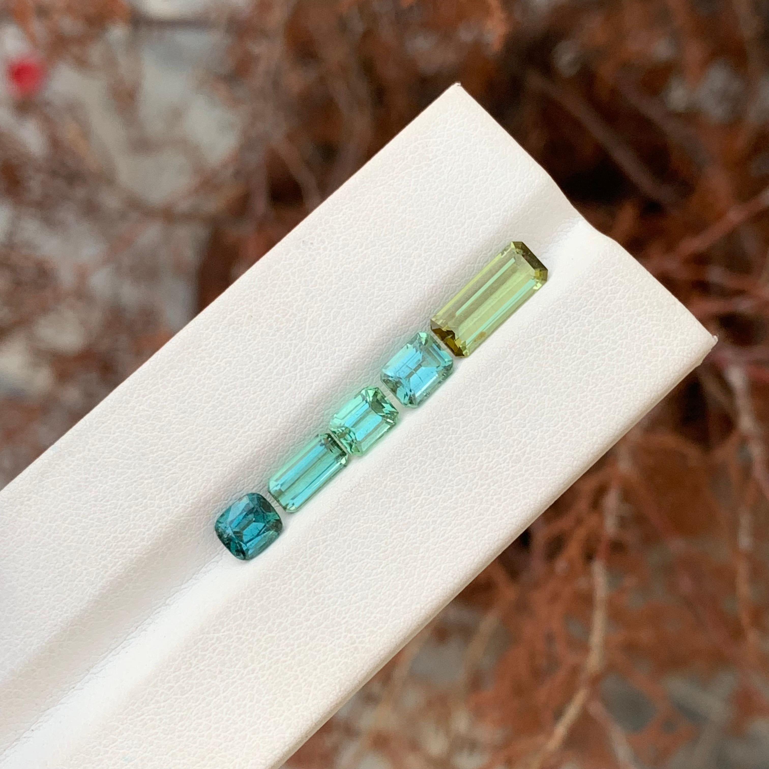 Arts and Crafts 4.75 Carat Natural Faceted Tourmaline Lot From Afghanistan For Sale