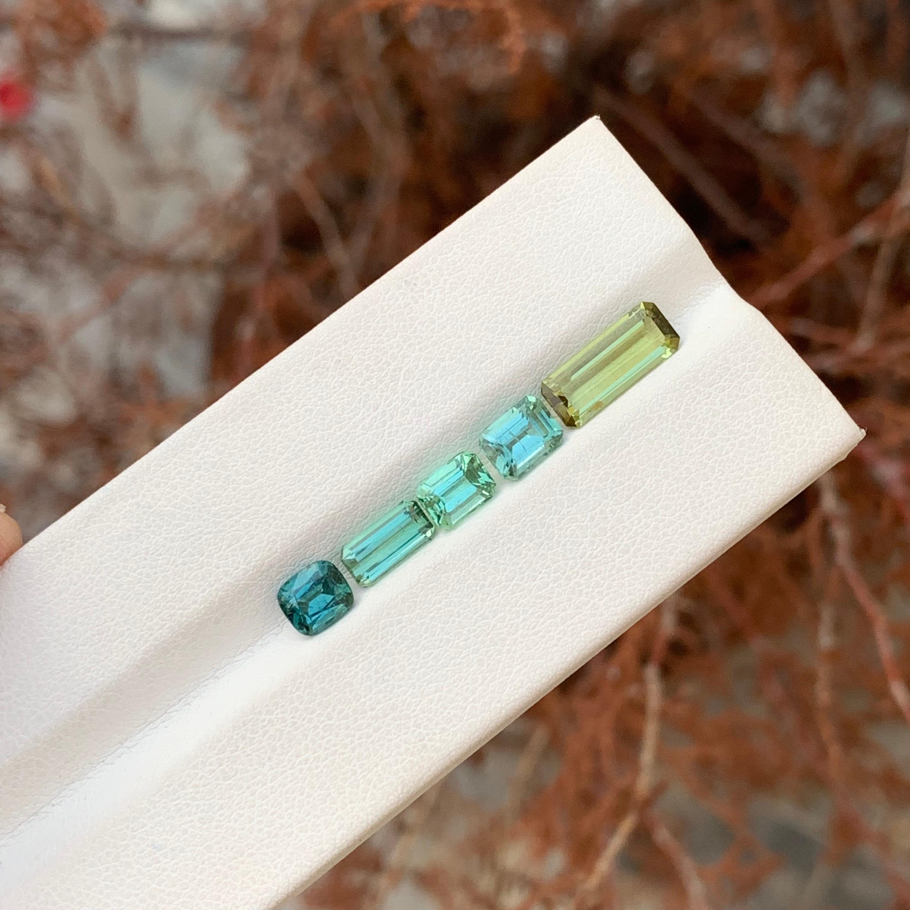 Mixed Cut 4.75 Carat Natural Faceted Tourmaline Lot From Afghanistan For Sale