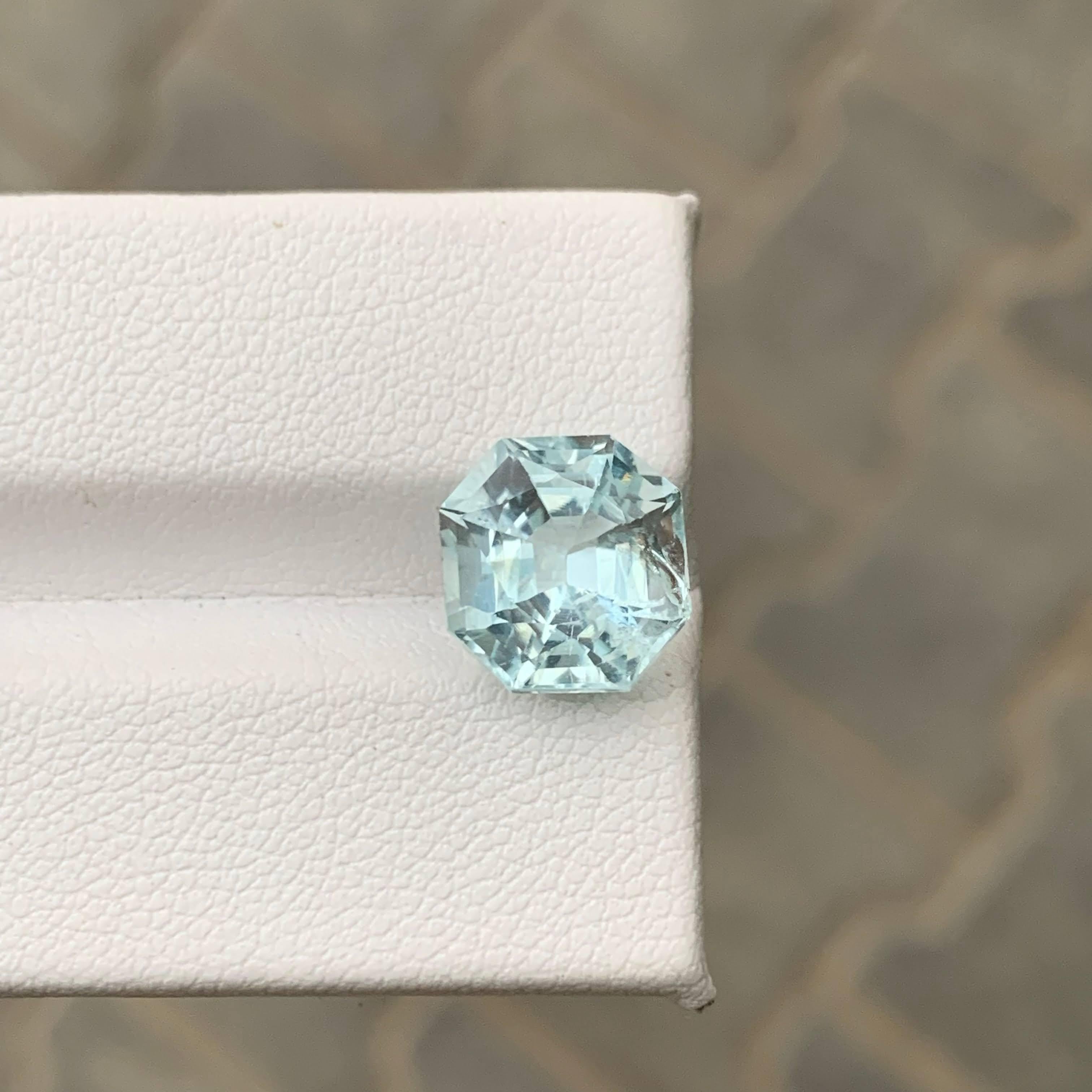 4,75 Karat Natürlicher Loser Hellblauer Aquamarin Asscher-Schliff Afrikanischer Edelstein im Angebot 5