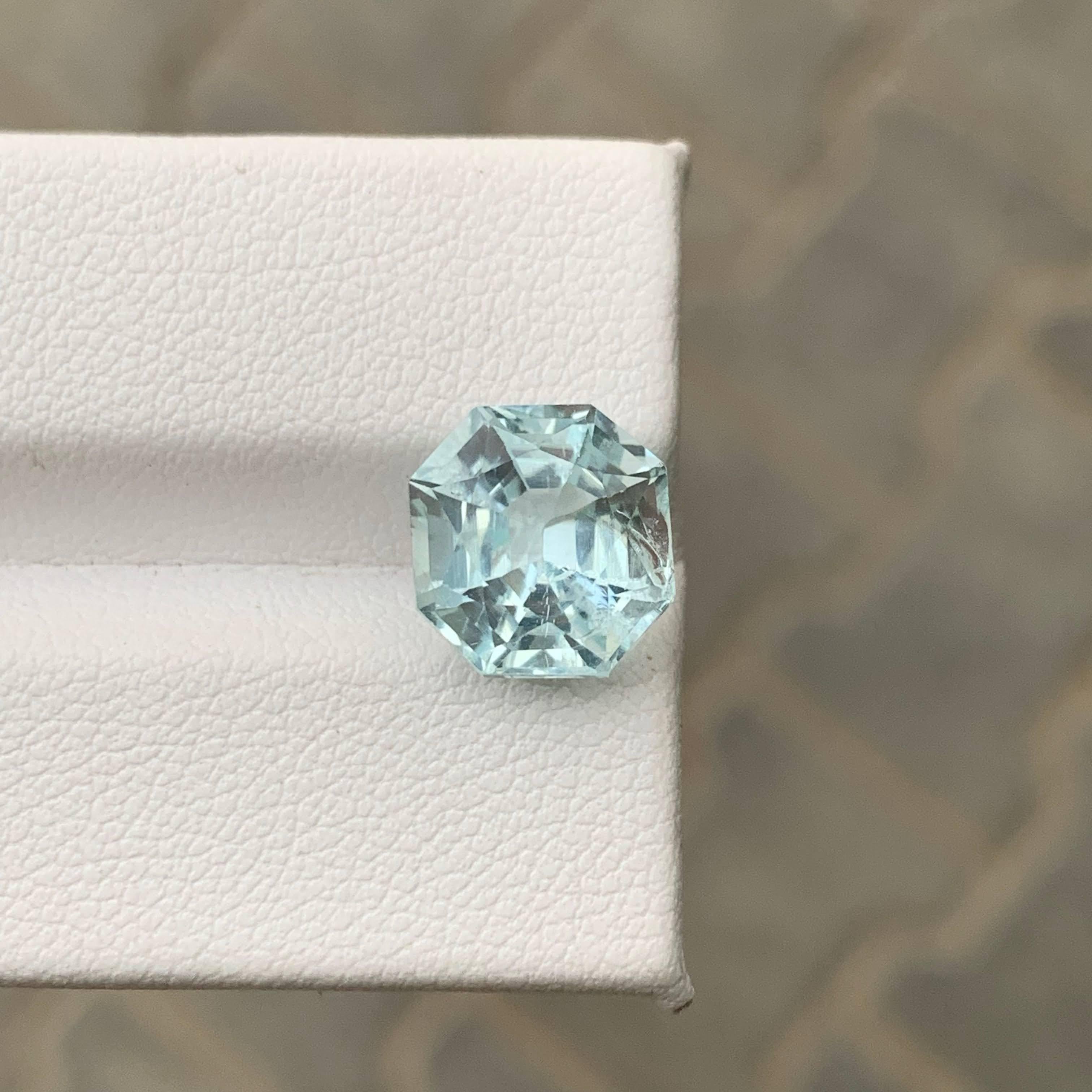 4,75 Karat Natürlicher Loser Hellblauer Aquamarin Asscher-Schliff Afrikanischer Edelstein im Angebot 6