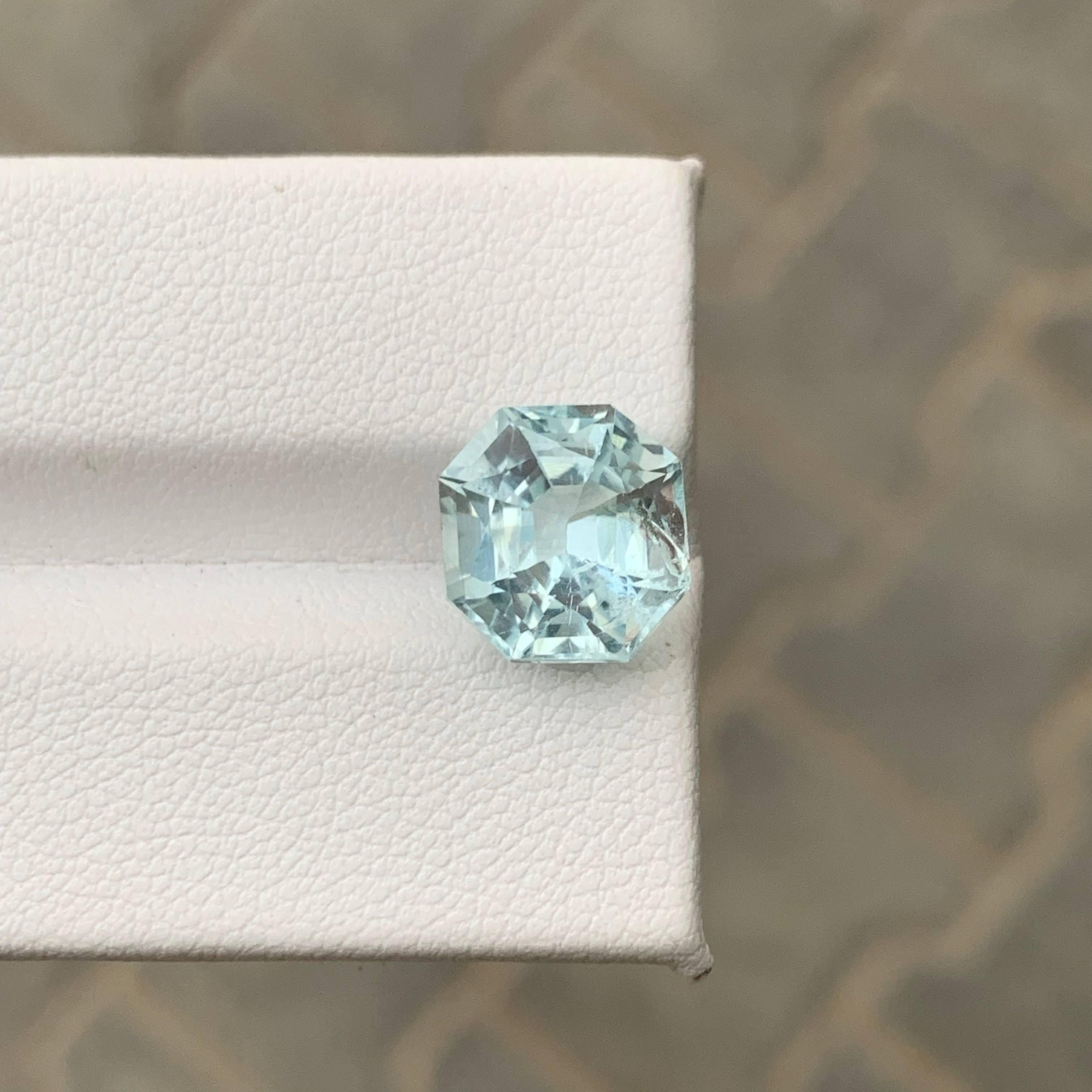 4,75 Karat Natürlicher Loser Hellblauer Aquamarin Asscher-Schliff Afrikanischer Edelstein (Moderne) im Angebot