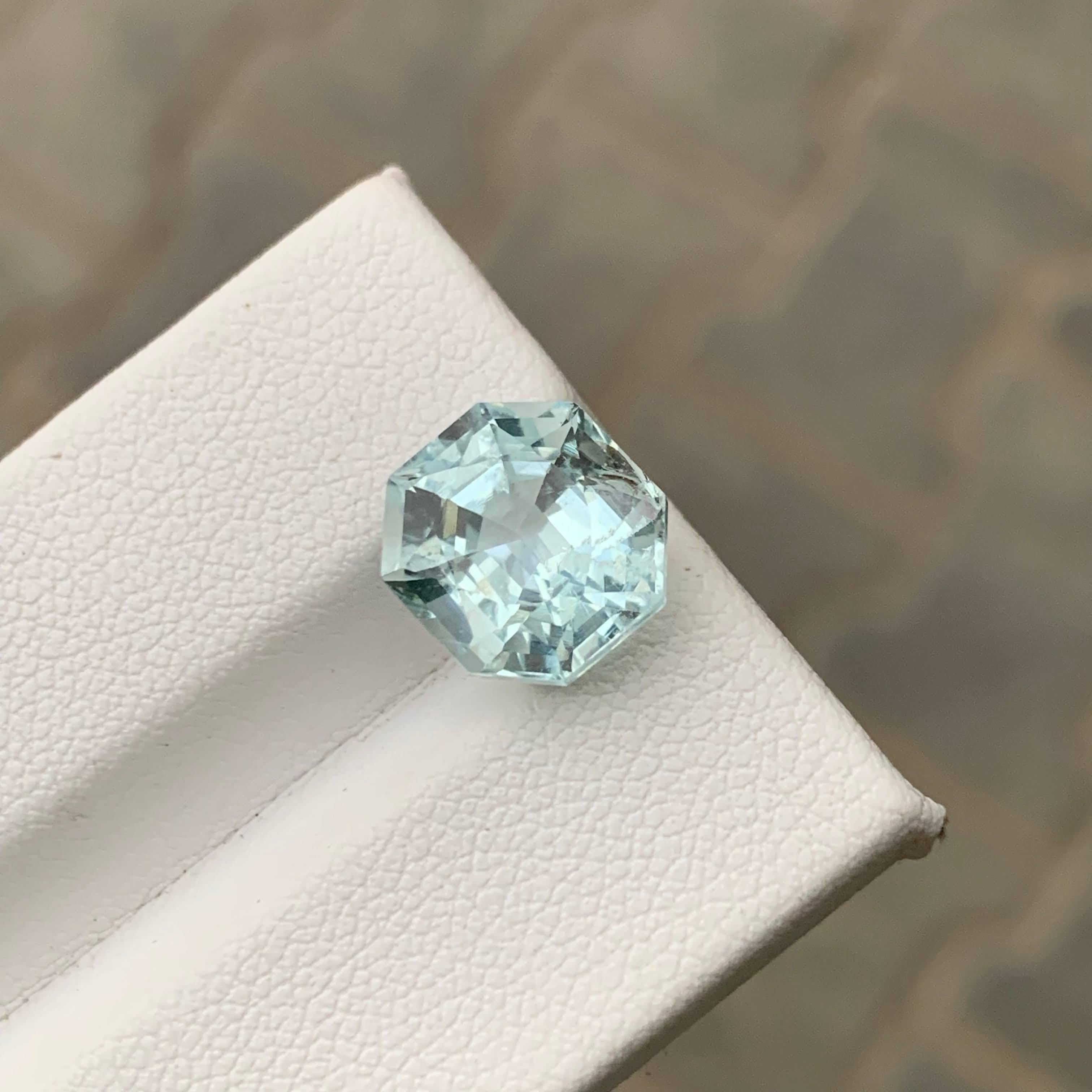 4,75 Karat Natürlicher Loser Hellblauer Aquamarin Asscher-Schliff Afrikanischer Edelstein im Zustand „Neu“ im Angebot in Bangkok, TH