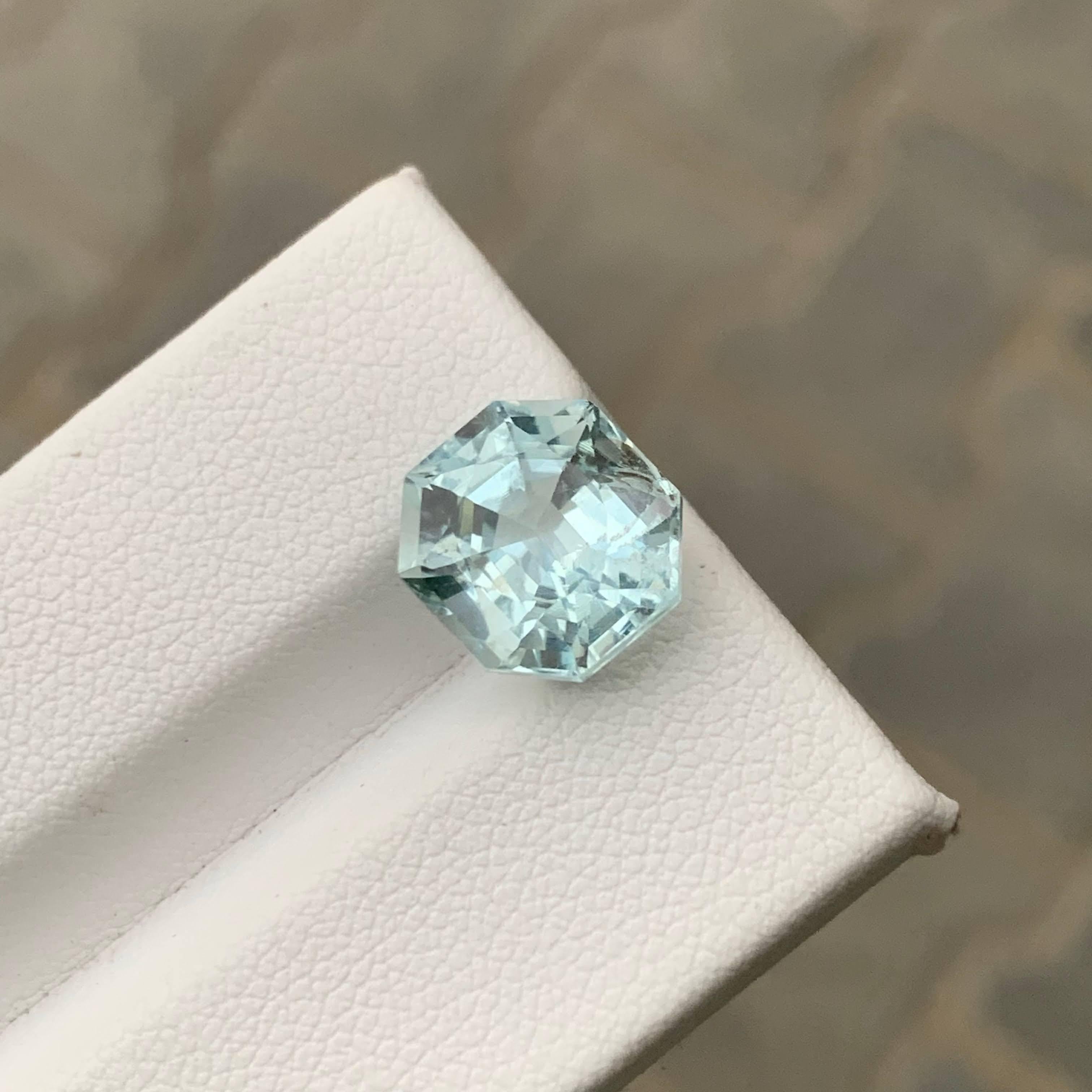 4,75 Karat Natürlicher Loser Hellblauer Aquamarin Asscher-Schliff Afrikanischer Edelstein im Angebot 1