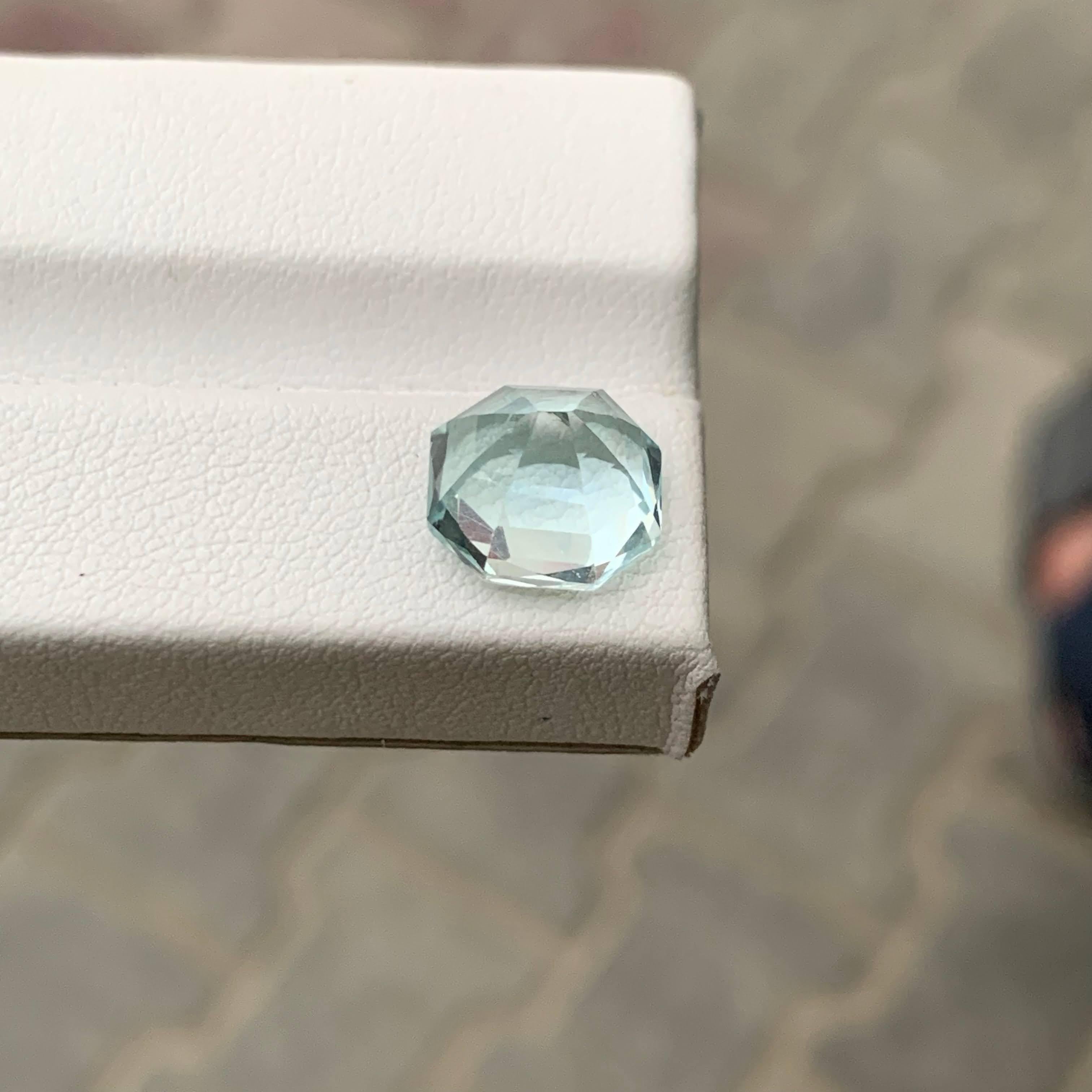 4,75 Karat Natürlicher Loser Hellblauer Aquamarin Asscher-Schliff Afrikanischer Edelstein im Angebot 4
