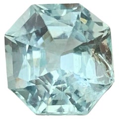 4.75 Carat Natural Loose Light Blue Aquamarine Asscher Cut African Gemstone