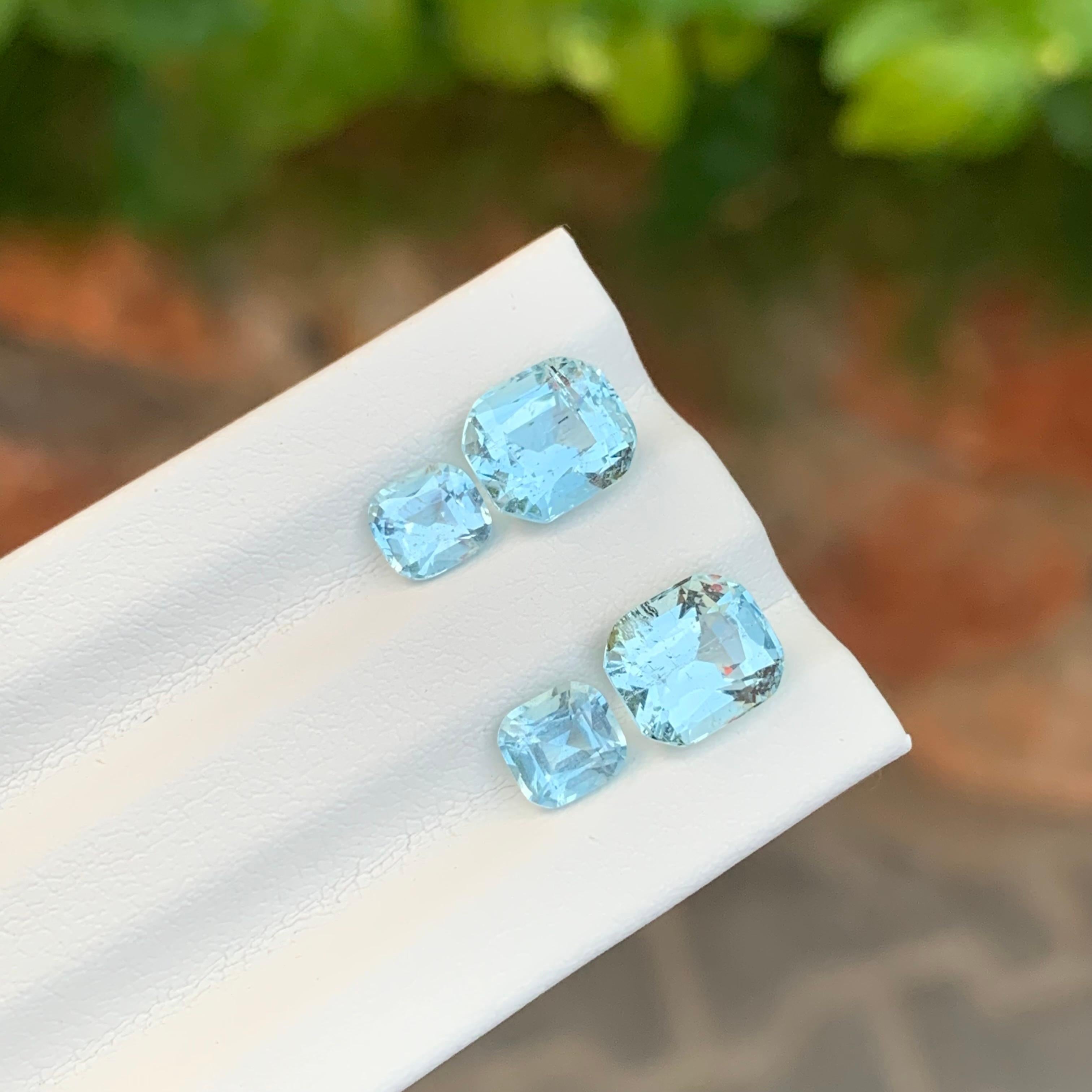 4.75 Carat Natural Loose Untreated Aquamarine Two Set For Jewellery Making For Sale 4