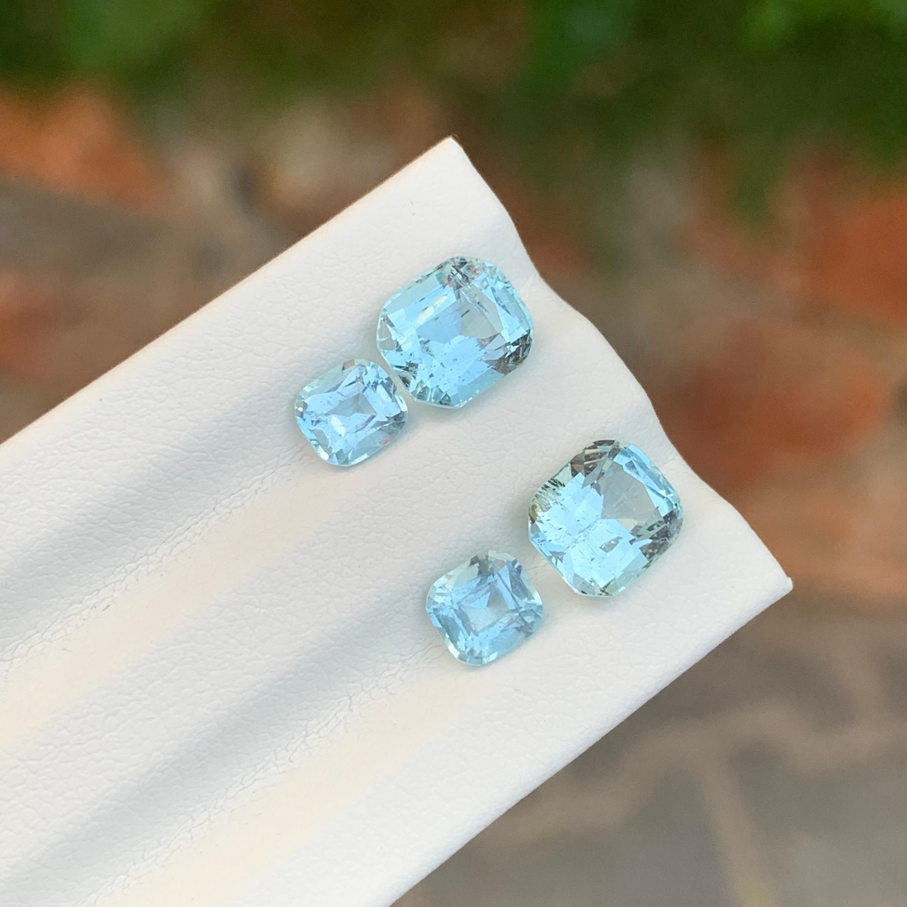 4.75 Carat Natural Loose Untreated Aquamarine Two Set For Jewellery Making For Sale 5