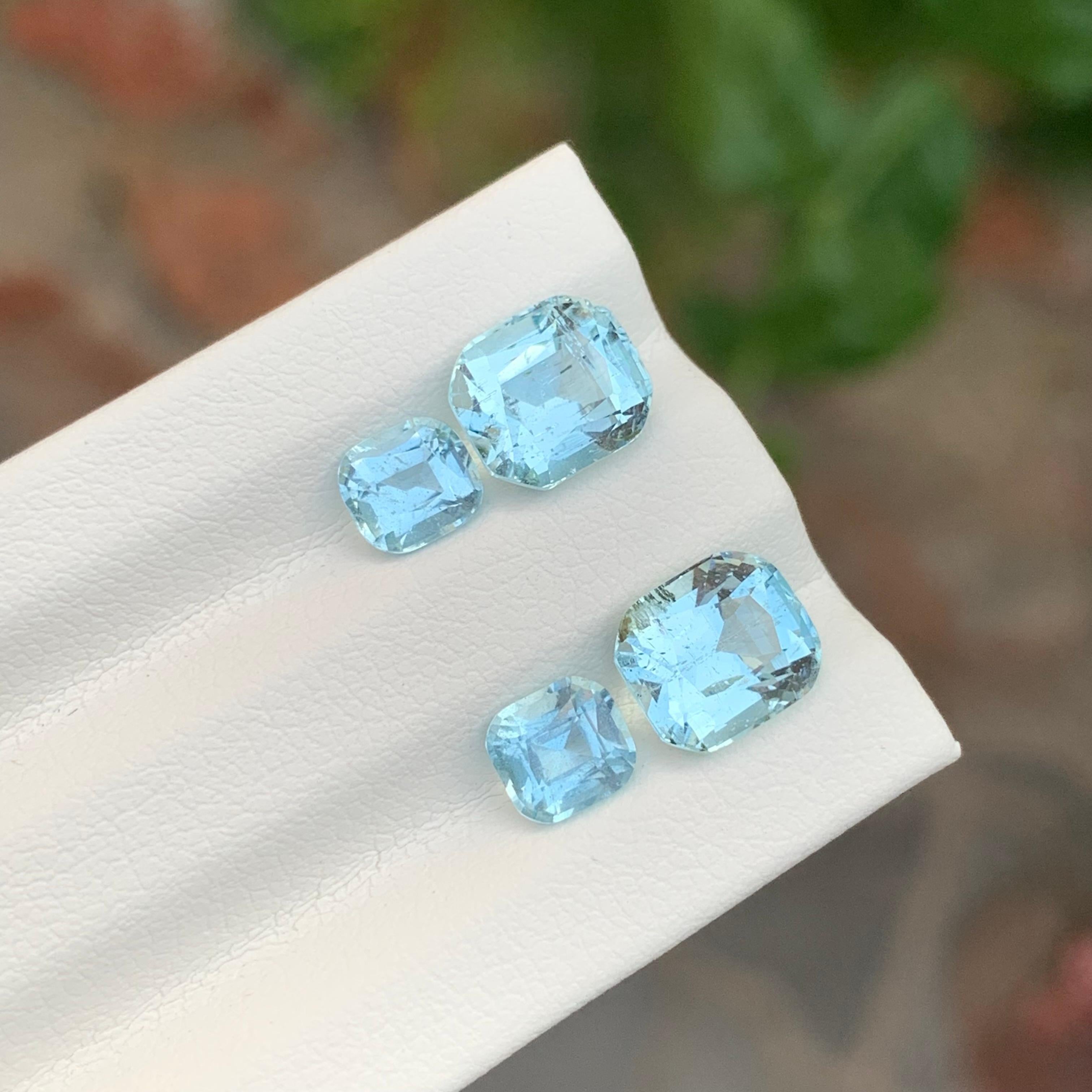 Arts and Crafts 4.75 Carat Natural Loose Untreated Aquamarine Two Set For Jewellery Making For Sale