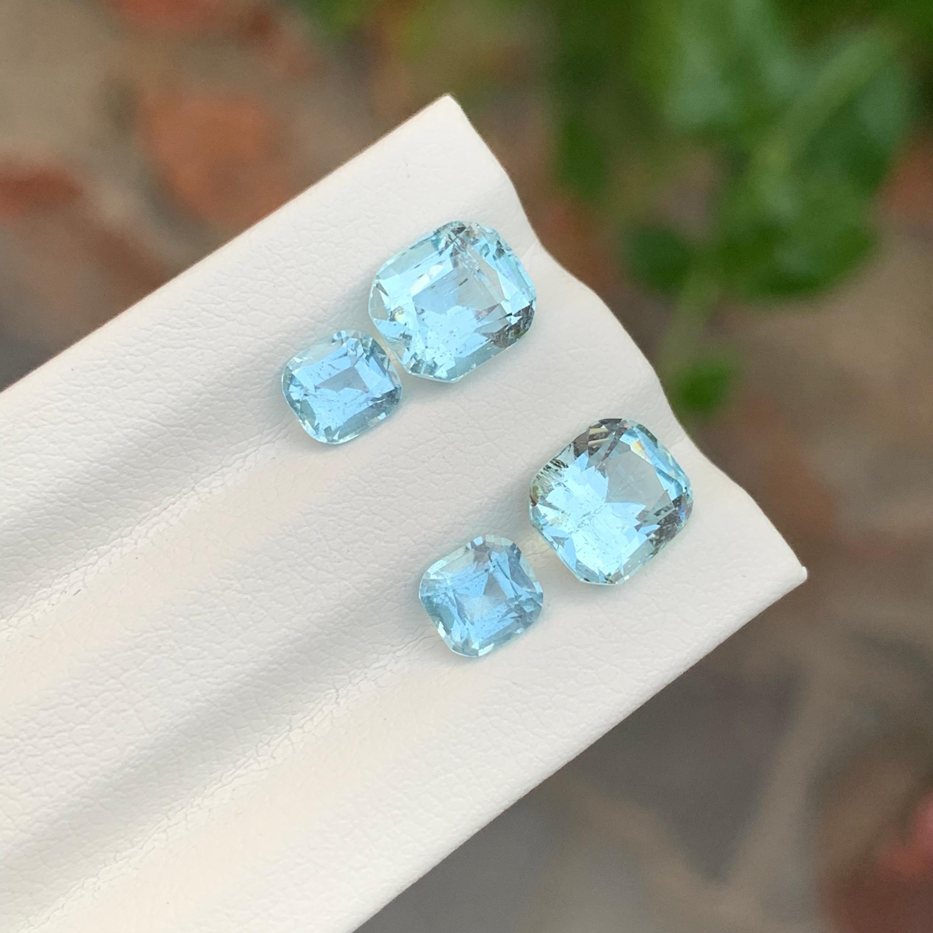 4.75 Carat Natural Loose Untreated Aquamarine Two Set For Jewellery Making For Sale 2