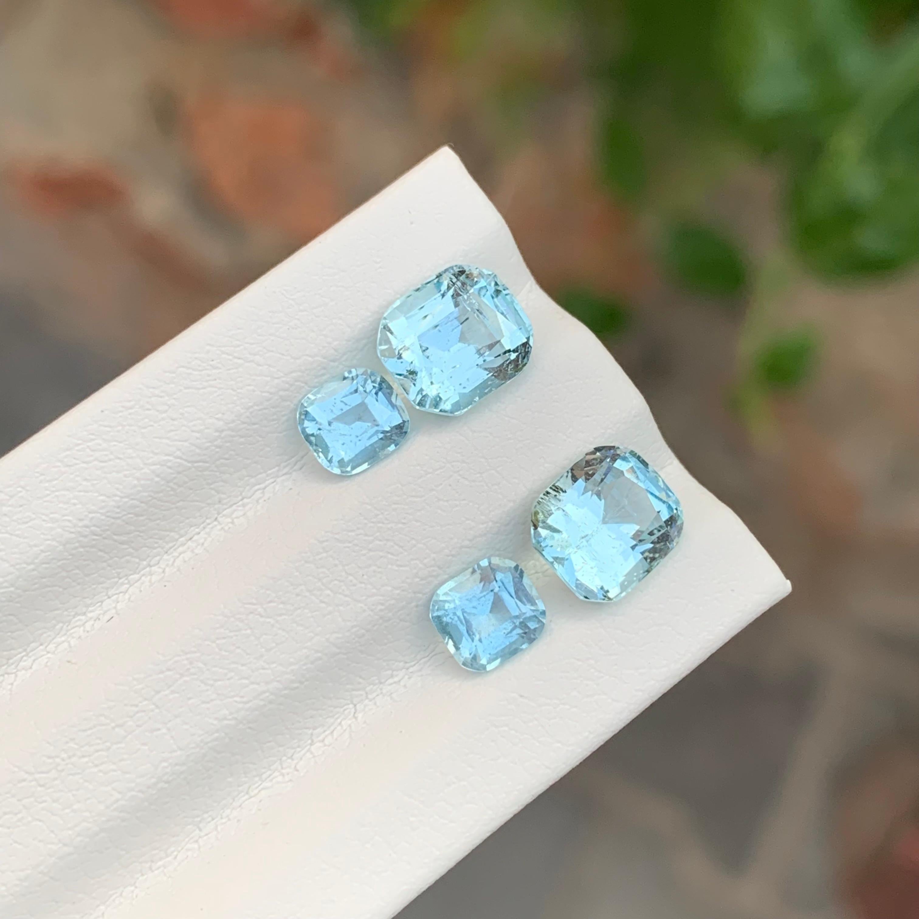 4.75 Carat Natural Loose Untreated Aquamarine Two Set For Jewellery Making For Sale 3