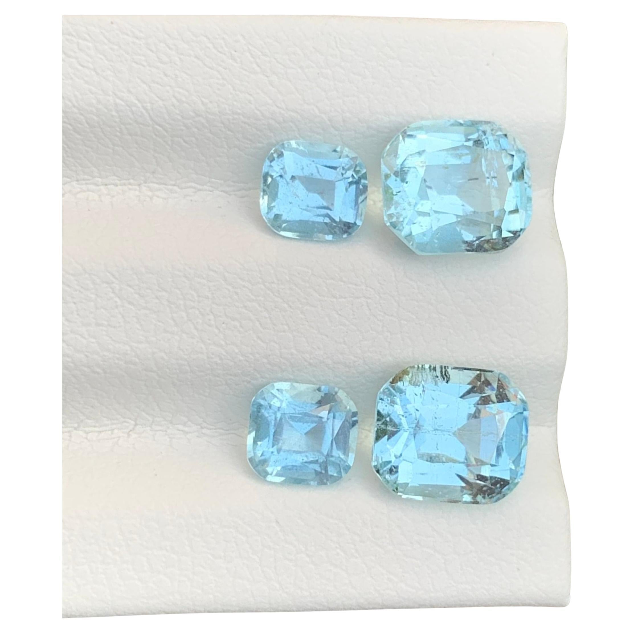 4.75 Carat Natural Loose Untreated Aquamarine Two Set For Jewellery Making