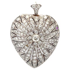 4.75 Carat Old European Cut I VS Diamond Platinum Pendant Brooch