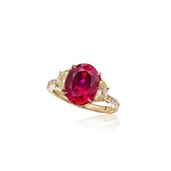 4.75 Carat Oval Spinel Statement Fancy Yellow 14K Gold A Crown-Worthy  Rarity
